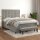 WOWONA Boxspringbett mit Matratze Hellgrau 140x190 cm Samt