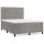 vidaXL Boxspringbett mit Matratze Hellgrau 140x190 cm Samt