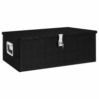 vidaXL Aufbewahrungsbox Schwarz 90x47x33,5 cm Aluminium