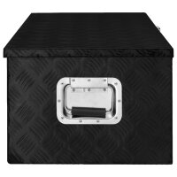 vidaXL Aufbewahrungsbox Schwarz 90x47x33,5 cm Aluminium