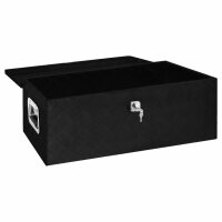 vidaXL Aufbewahrungsbox Schwarz 90x47x33,5 cm Aluminium