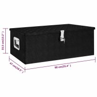 vidaXL Aufbewahrungsbox Schwarz 90x47x33,5 cm Aluminium