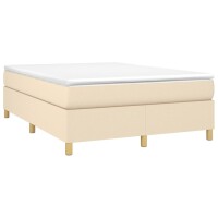 vidaXL Boxspringbett Creme 140x200 cm Stoff