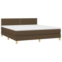 vidaXL Boxspringbett mit Matratze Dunkelbraun 160x200 cm Stoff