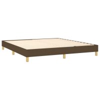 vidaXL Boxspringbett mit Matratze &amp; LED Dunkelbraun 160x200 cm Stoff