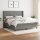 WOWONA Boxspringbett mit Matratze Dunkelgrau 160x200 cm Stoff