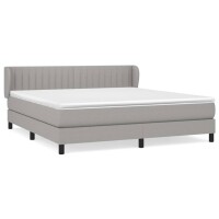 vidaXL Boxspringbett mit Matratze Hellgrau 180x200 cm Stoff