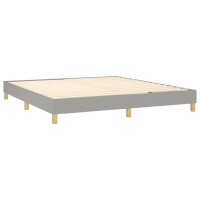 vidaXL Boxspringbett mit Matratze &amp; LED Hellgrau 160x200 cm Stoff