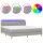 vidaXL Boxspringbett mit Matratze &amp; LED Hellgrau 160x200 cm Stoff