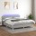 vidaXL Boxspringbett mit Matratze &amp; LED Hellgrau 160x200 cm Stoff