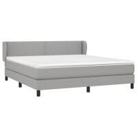 vidaXL Boxspringbett mit Matratze Hellgrau 180x200 cm Stoff