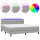 vidaXL Boxspringbett mit Matratze &amp; LED Hellgrau 180x200 cm Stoff