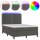 vidaXL Boxspringbett mit Matratze &amp; LED Dunkelgrau 140x190 cm Samt