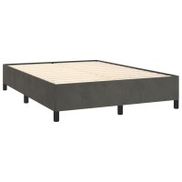 vidaXL Boxspringbett mit Matratze Dunkelgrau 140x190 cm Samt