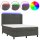 vidaXL Boxspringbett mit Matratze &amp; LED Dunkelgrau 140x190 cm Samt