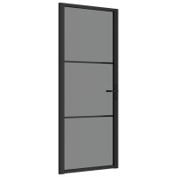 vidaXL Innentür 83x201,5 cm Schwarz ESG-Glas und...