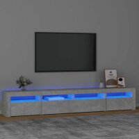 vidaXL TV-Schrank mit LED-Leuchten Betongrau 240x35x40 cm