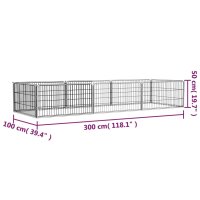 vidaXL 8-tlg. Hundelaufstall Schwarz 100x50 cm Stahl Pulverbeschichtet