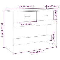 vidaXL Konsolentisch Sonoma-Eiche 100x39x75 cm Holzwerkstoff