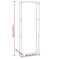 vidaXL Brennholzregal Mattschwarz 80x28x222 cm Stahl