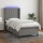 vidaXL Boxspringbett mit Matratze &amp; LED Dunkelgrau 80x200 cm Stoff