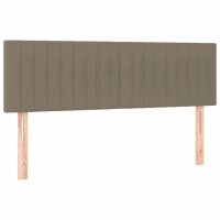 vidaXL Boxspringbett mit Matratze &amp; LED Taupe 140x200 cm Stoff