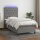 vidaXL Boxspringbett mit Matratze &amp; LED Dunkelgrau 100x200 cm Stoff