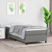 vidaXL Boxspringbett Dunkelgrau 100x200 cm Stoff