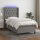 vidaXL Boxspringbett mit Matratze &amp; LED Dunkelgrau 100x200 cm Stoff