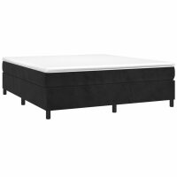 vidaXL Boxspringbett mit Matratze Schwarz 200x200 cm Samt