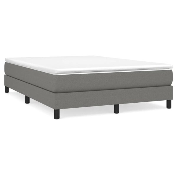 vidaXL Boxspringbett mit Matratze Dunkelgrau 140x190 cm Stoff