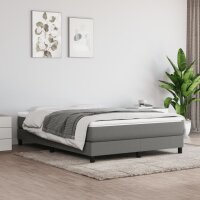 vidaXL Boxspringbett mit Matratze Dunkelgrau 140x190 cm Stoff