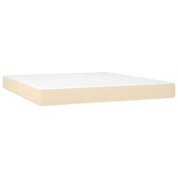 vidaXL Boxspringbett mit Matratze Creme 160x200 cm Stoff