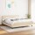 vidaXL Boxspringbett mit Matratze Creme 160x200 cm Stoff