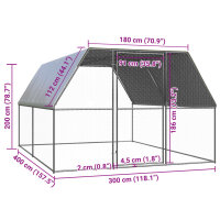 vidaXL Outdoor-H&uuml;hnerk&auml;fig 3x4x2 m Verzinkter Stahl