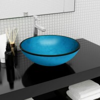 WOWONA Waschbecken Hartglas 42x14 cm Blau