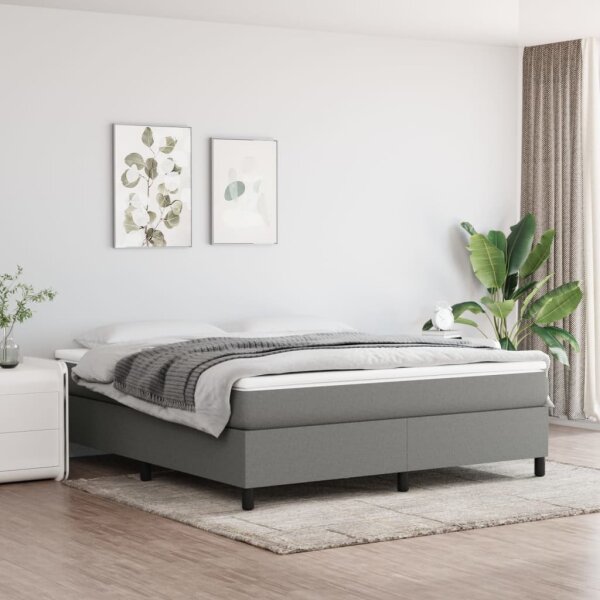 vidaXL Boxspringbett mit Matratze Dunkelgrau 180x200 cm Stoff