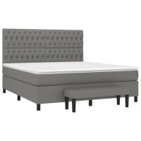 vidaXL Boxspringbett mit Matratze Dunkelgrau 180x200 cm Stoff