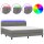 WOWONA Boxspringbett mit Matratze &amp; LED Dunkelgrau 180x200 cm Stoff