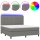 vidaXL Boxspringbett mit Matratze &amp; LED Dunkelgrau 180x200 cm Stoff