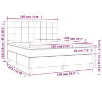 vidaXL Boxspringbett mit Matratze Dunkelgrau 180x200 cm Stoff