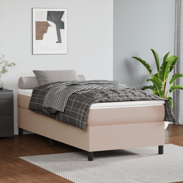 vidaXL Boxspringbett Cappuccino-Braun 80x200 cm Kunstleder