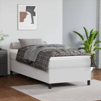 WOWONA Boxspringbett Weiß 100x200 cm Kunstleder