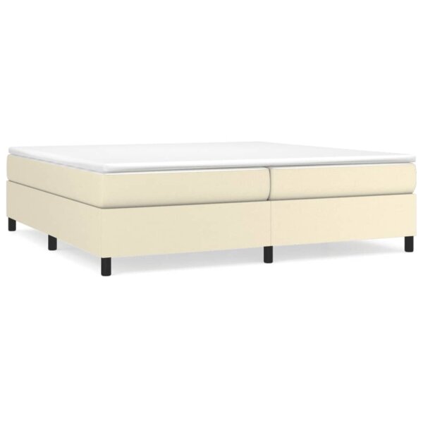 vidaXL Boxspringbett Creme 200x200 cm Kunstleder