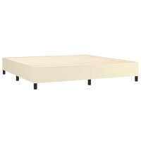 vidaXL Boxspringbett Creme 200x200 cm Kunstleder