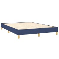 vidaXL Boxspringbett mit Matratze Blau 140x190 cm Stoff