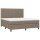 vidaXL Boxspringbett mit Matratze Taupe 160x200 cm Stoff