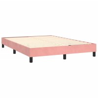 vidaXL Boxspringbett mit Matratze Rosa 140x190 cm Samt