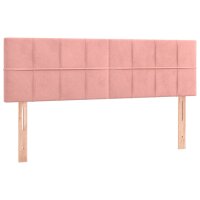 vidaXL Boxspringbett mit Matratze Rosa 140x190 cm Samt