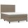 vidaXL Boxspringbett mit Matratze Taupe 140x190 cm Stoff